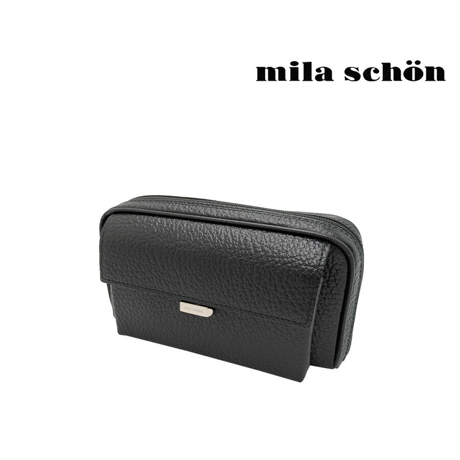 【mila schon】197214 ミラショーン ネロ クラッチバッグ セカンドバッグ 日本製 レザー 牛革 使いやすい コンパクト メンズ プレゼント ギフト ブラック