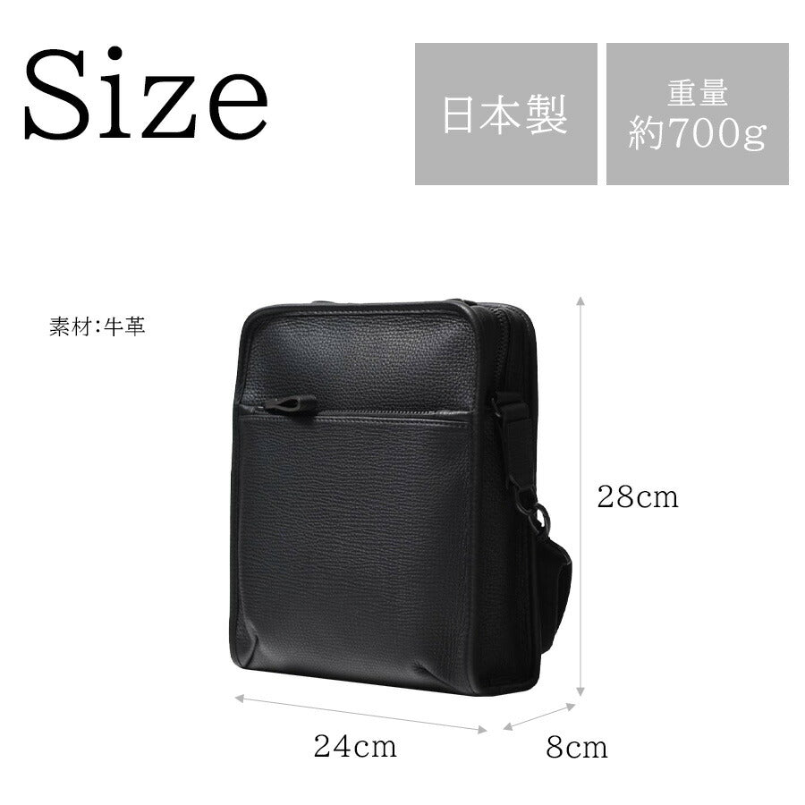 【mila schon】291152 ミラショーン バル ショルダーバッグ 斜め掛け かばん 日本製 レザー 牛革 使いやすい コンパクト メンズ プレゼント ギフト ブラック