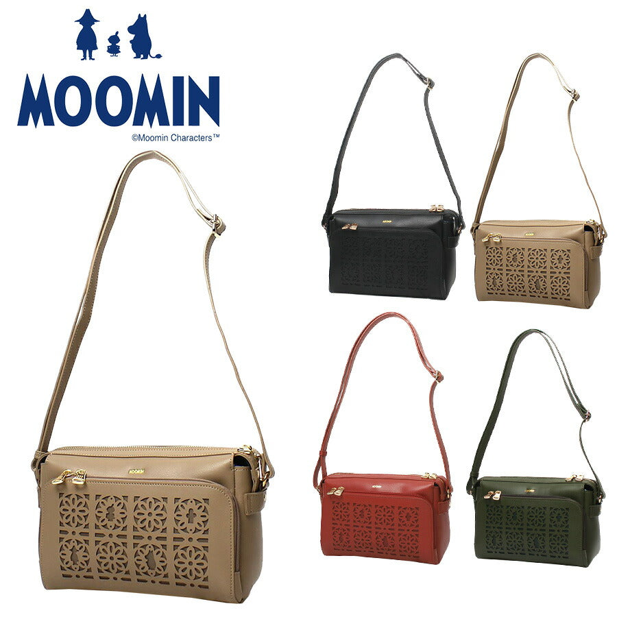 【MOOMIN】RMGC-02 ボックスショルダー 斜めがけ ショルダー かばん カバン 鞄 買い物 軽量 ムーミン キャラクター ブラック ベージュ レッド グリーン かわいい おしゃれ 使いやすい 普段使い 休日 母の日 敬老の日 プレゼント 誕生日