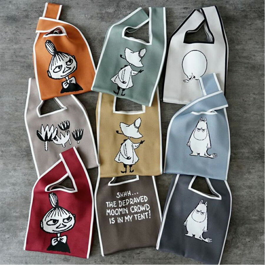 【MOOMIN】 rmkc01 ハンドバッグ 手持ち 鞄 バッグ ニット編み ムーミン ミィ スナフキン コンパクト マルシェバッグ プレゼント 贈り物 ギフト