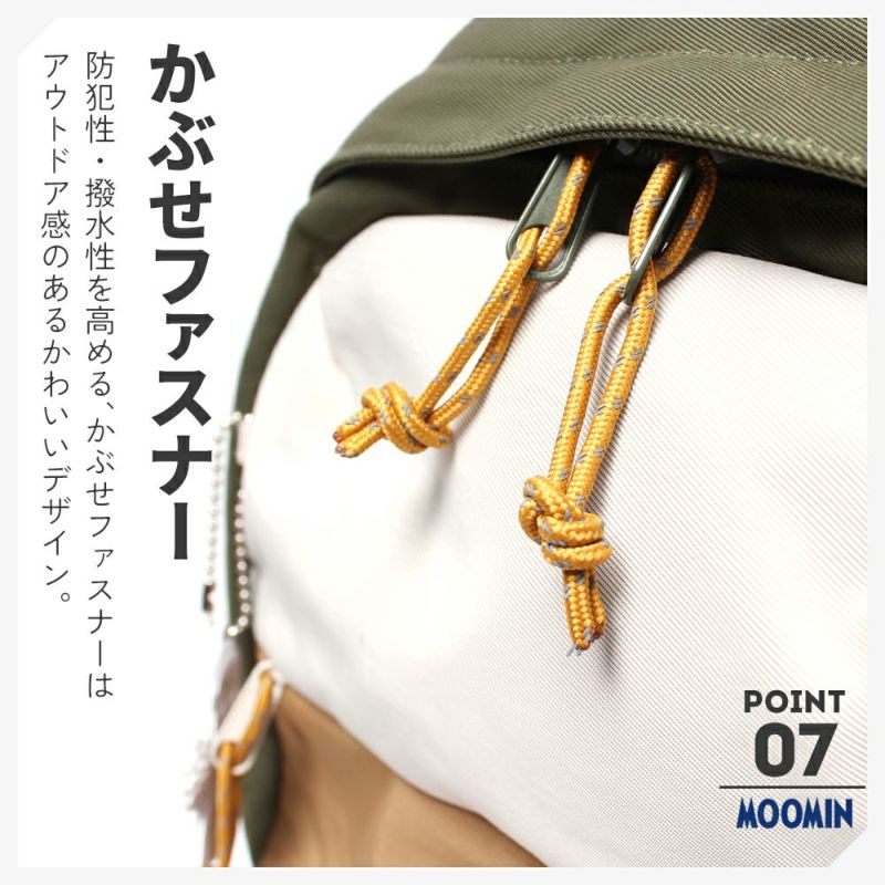 【MOOMIN】RMNL-05 ラウンド型バックパック ムーミン 通学 通勤 マザーズバッグ 大容量 リュックサック 軽さ 軽撥水 ナイロン キャンプ 屋外 タウン デイバッグ ヌメ革 ロゴの型押し 魅力的 背面ポケット チェストベルト ニョロニョロ リフレクター付き プレゼント 母の日