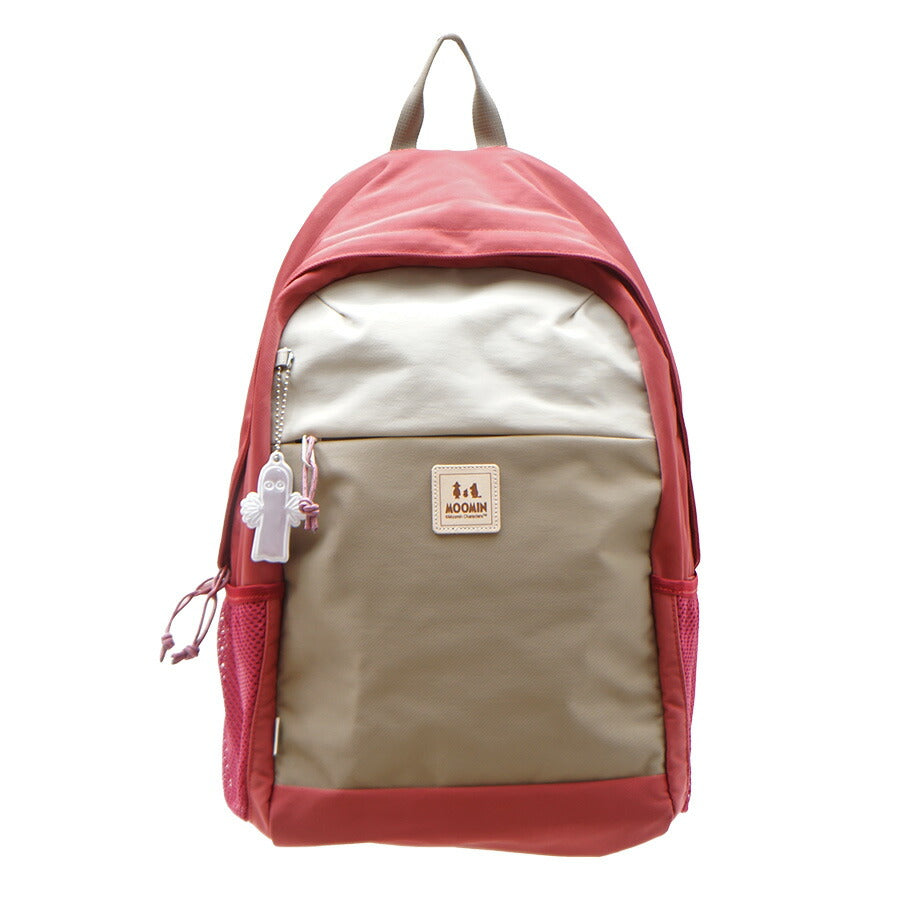 【MOOMIN】RMNL-05 ラウンド型バックパック ムーミン 通学 通勤 マザーズバッグ 大容量 リュックサック 軽さ 軽撥水 ナイロン キャンプ 屋外 タウン デイバッグ ヌメ革 ロゴの型押し 魅力的 背面ポケット チェストベルト ニョロニョロ リフレクター付き プレゼント 母の日