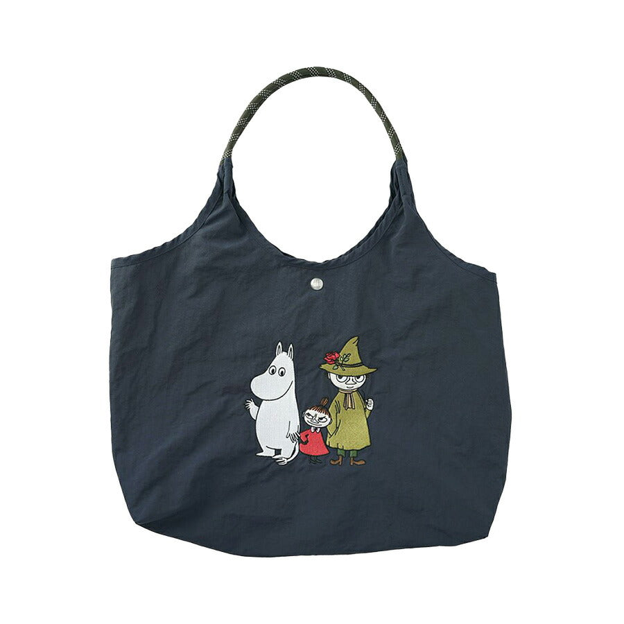 【MOOMIN】RMPK-01 刺繍 トートバッグ ムーミン 軽量 撥水加工 刺繍 デザイン 可愛い ナイロンバッグ ムーミンとその仲間たち 刺繍 お出かけ 一泊旅行 ファスナー付き ポケット お買い物 便利 持ち手 カラー ハンドルロープ おしゃれ プレゼント 母の日