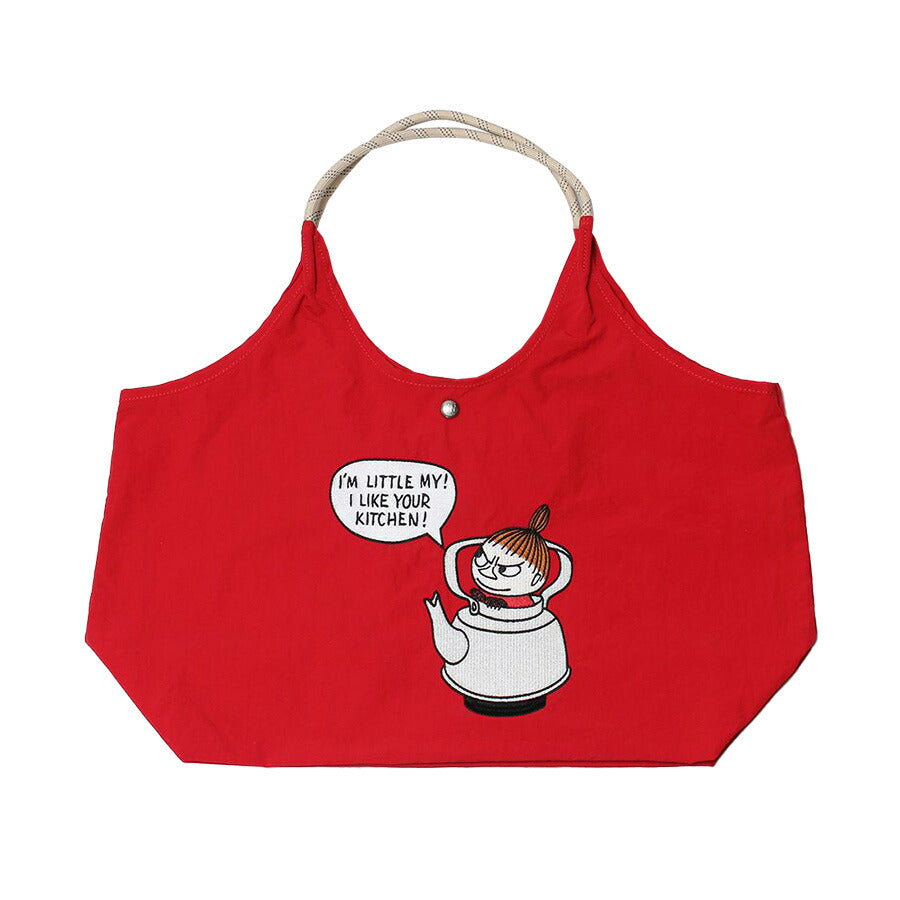 【MOOMIN】RMPK-01 刺繍 トートバッグ ムーミン 軽量 撥水加工 刺繍 デザイン 可愛い ナイロンバッグ ムーミンとその仲間たち 刺繍 お出かけ 一泊旅行 ファスナー付き ポケット お買い物 便利 持ち手 カラー ハンドルロープ おしゃれ プレゼント 母の日