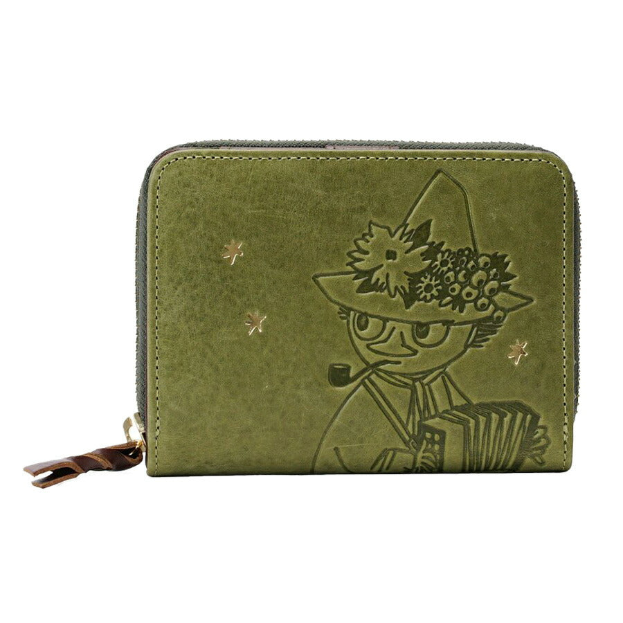 【MOOMIN】rmst 二つ折り財布 財布 さいふ サイフ ウォレット キャラクター  レザー 普段使い かわいい 使いやすい レディース プレゼント ギフト グリーン 母の日