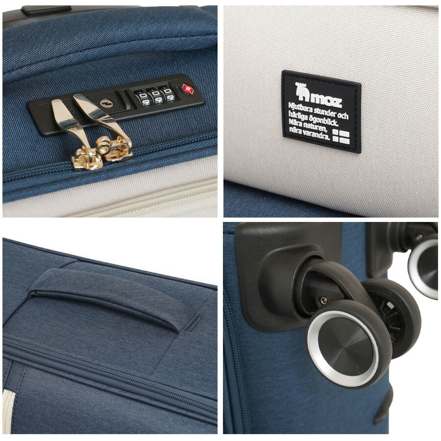 【moz】 mz0239-48 ソフトキャリー 33L フロントオープン 機内持ち込み可能 レディース 軽量 国内旅行 かわいい 使いやすい 普段使い プレゼント ブラック