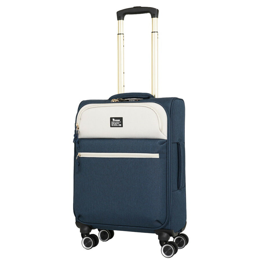 【moz】 mz0239-48 ソフトキャリー 33L フロントオープン 機内持ち込み可能 レディース 軽量 国内旅行 かわいい 使いやすい 普段使い プレゼント ブラック