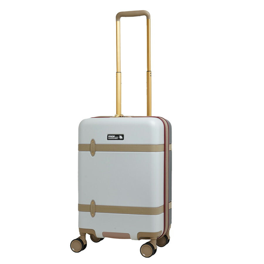 【moz】 mz0859-48 トランク風キャリーケース 38-44L スーツケース レディース 機内持ち込み可能 拡張機能付き TSA Sサイズ ブランド プレゼント ブラック