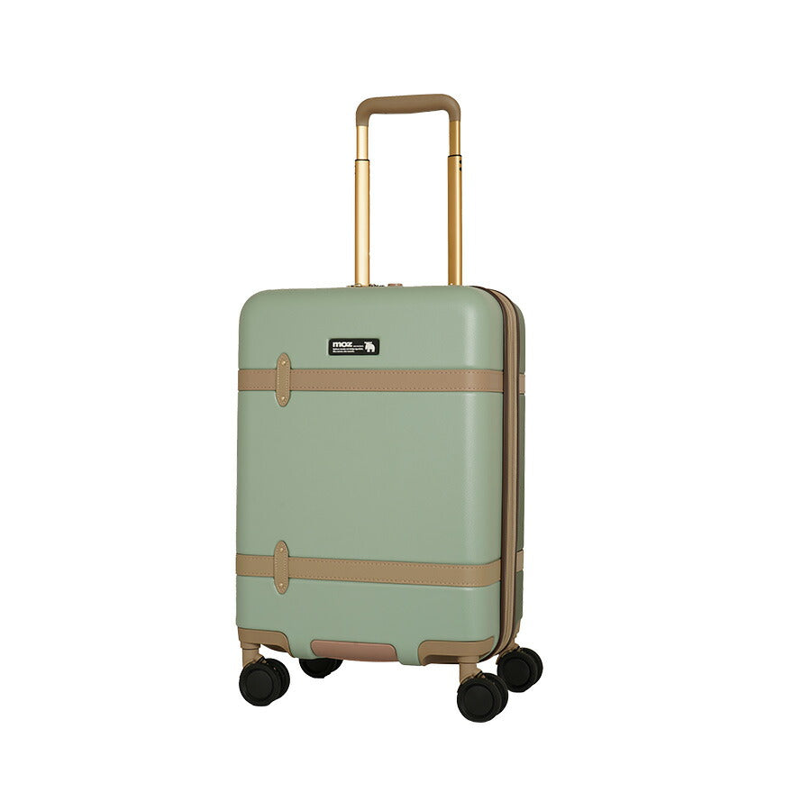 【moz】 mz0859-48 トランク風キャリーケース 38-44L スーツケース レディース 機内持ち込み可能 拡張機能付き TSA Sサイズ ブランド プレゼント ブラック