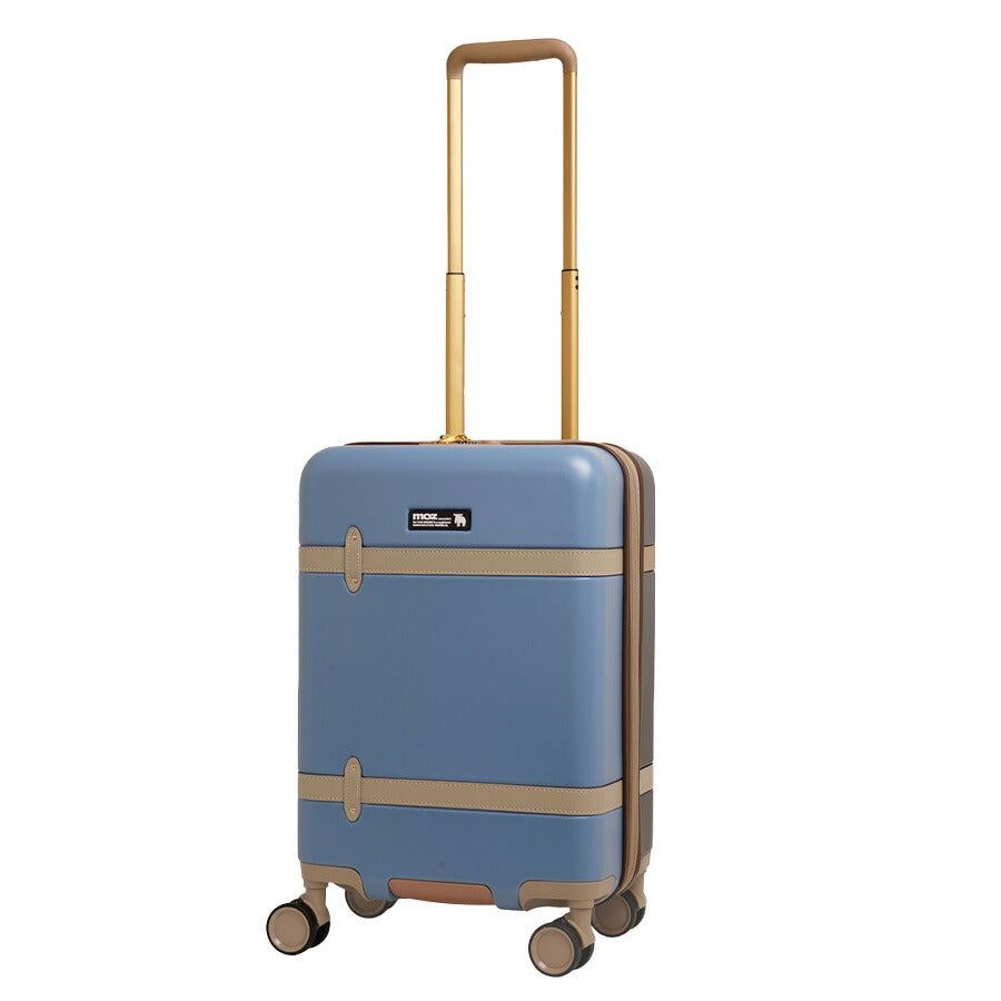 【moz】 mz0859-48 トランク風キャリーケース 38-44L スーツケース レディース 機内持ち込み可能 拡張機能付き TSA Sサイズ ブランド プレゼント ブラック