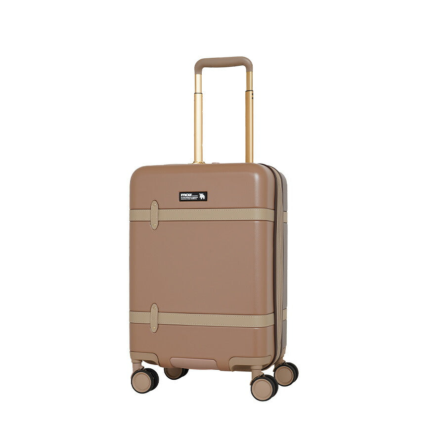 【moz】 mz0859-48 トランク風キャリーケース 38-44L スーツケース レディース 機内持ち込み可能 拡張機能付き TSA Sサイズ ブランド プレゼント ブラック