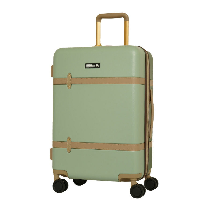 【moz】 mz0859-57 トランク風キャリーケース 56-65L スーツケース レディース ダイヤルロック 拡張機能付き TSA Mサイズ ブランド プレゼント ブラック