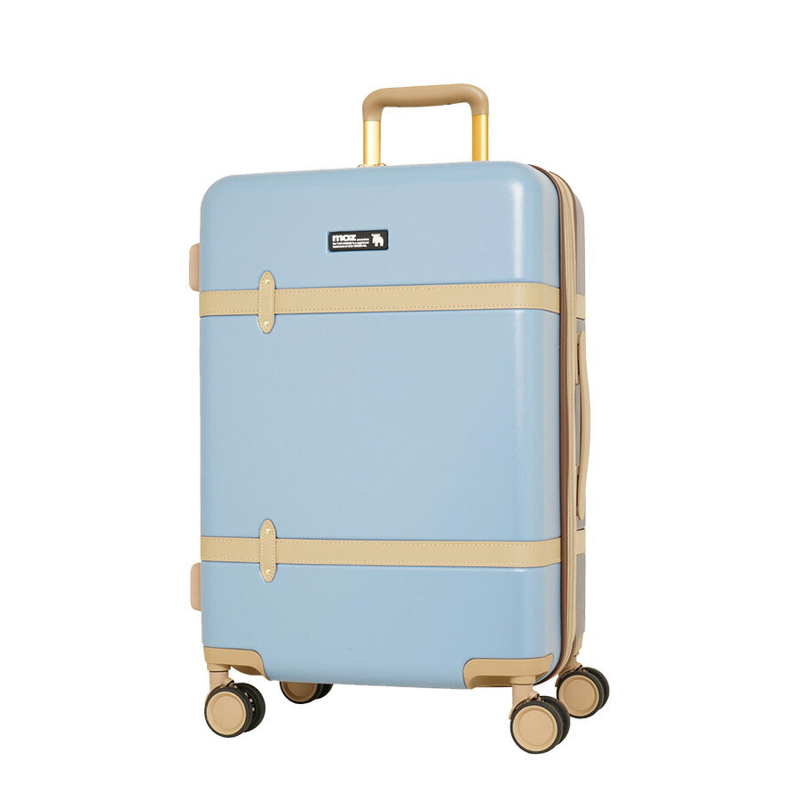 【moz】 mz0859-57 トランク風キャリーケース 56-65L スーツケース レディース ダイヤルロック 拡張機能付き TSA Mサイズ ブランド プレゼント ブラック