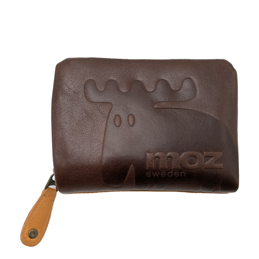 【SNSで話題のレザーケアクリームプレゼント中！】【moz】モズ ミニ財布 Elk ZNWE-86000 財布 ウォレット 折り財布 レディース 女性 かわいい おしゃれ 母の日 本革 人気 スウェーデン アニマル エルク ヘラジカ collonil コロニル