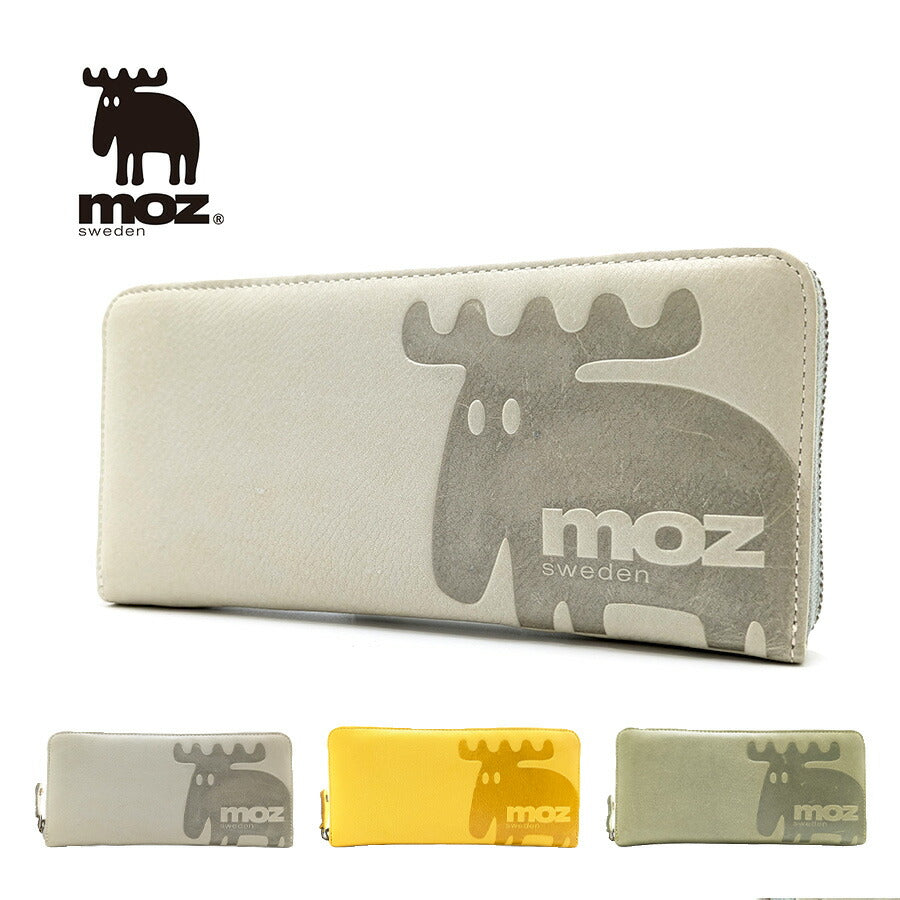 【moz】ZNWE-86073 長財布 ウォレット 牛革 さいふ サイフ 財布 シンプル モズ グレー グリーン イエロー 使いやすい お出かけ 普段使い 日常 レディース 母の日 敬老の日 プレゼント ギフト
