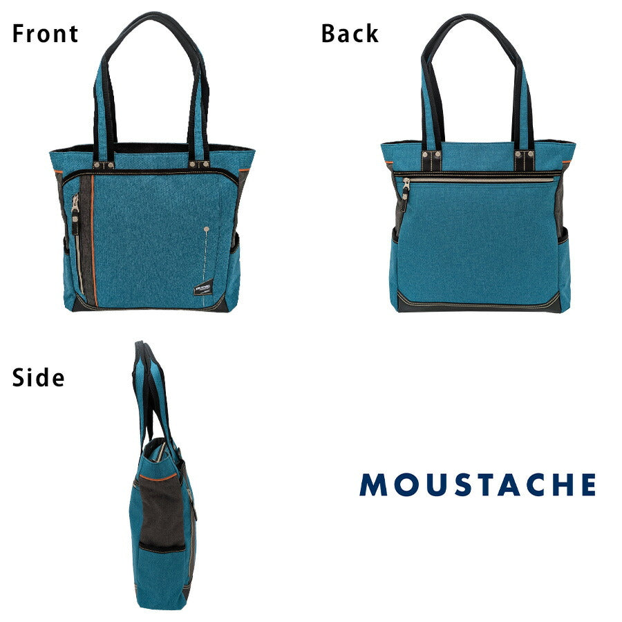 【MOUSTACHE】jlg4651 トートバッグ 手持ち 肩掛け かばん 通勤 普段使い 使いやすい シンプル おしゃれ 軽量 メンズ プレゼント ギフト 父の日 ブラック