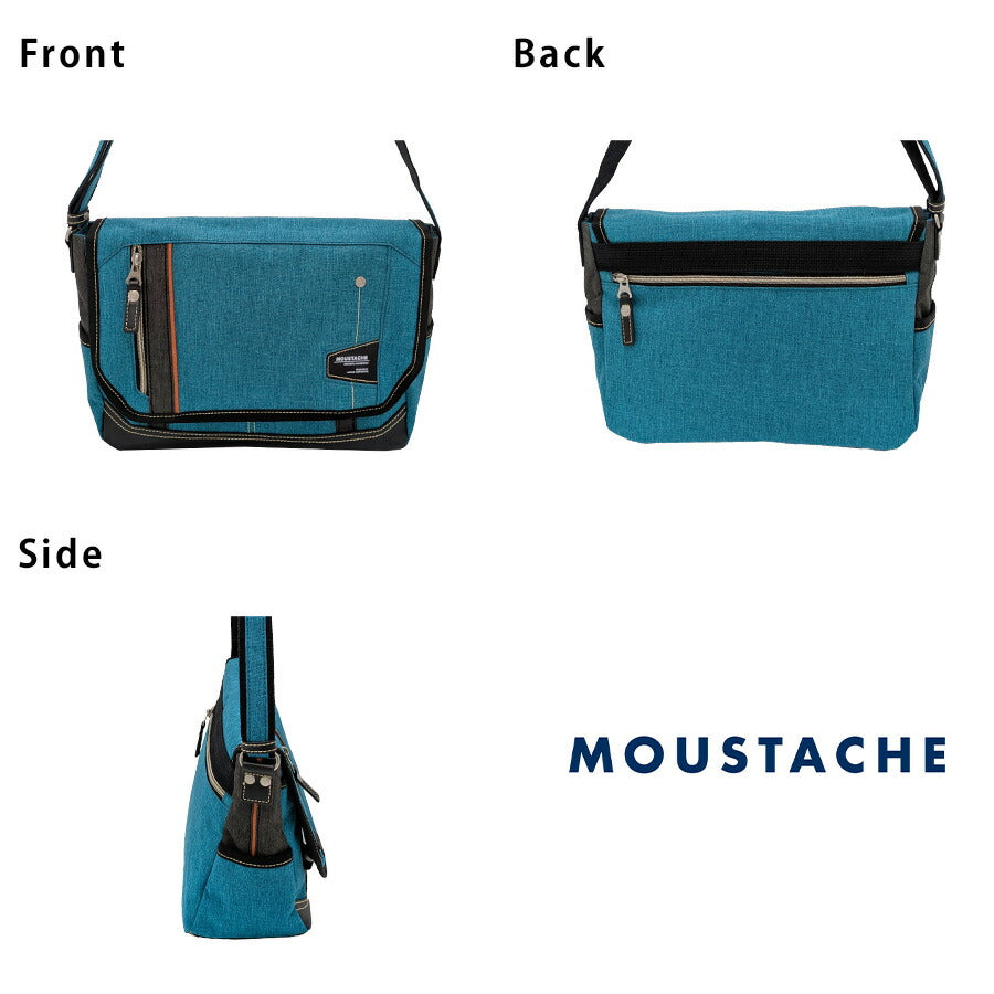 【MOUSTACHE】jlg4654 ショルダーバッグ 斜め掛け 肩掛け かばん 通勤 普段使い 使いやすい シンプル おしゃれ 軽量 メンズ プレゼント ギフト 父の日 ブラック