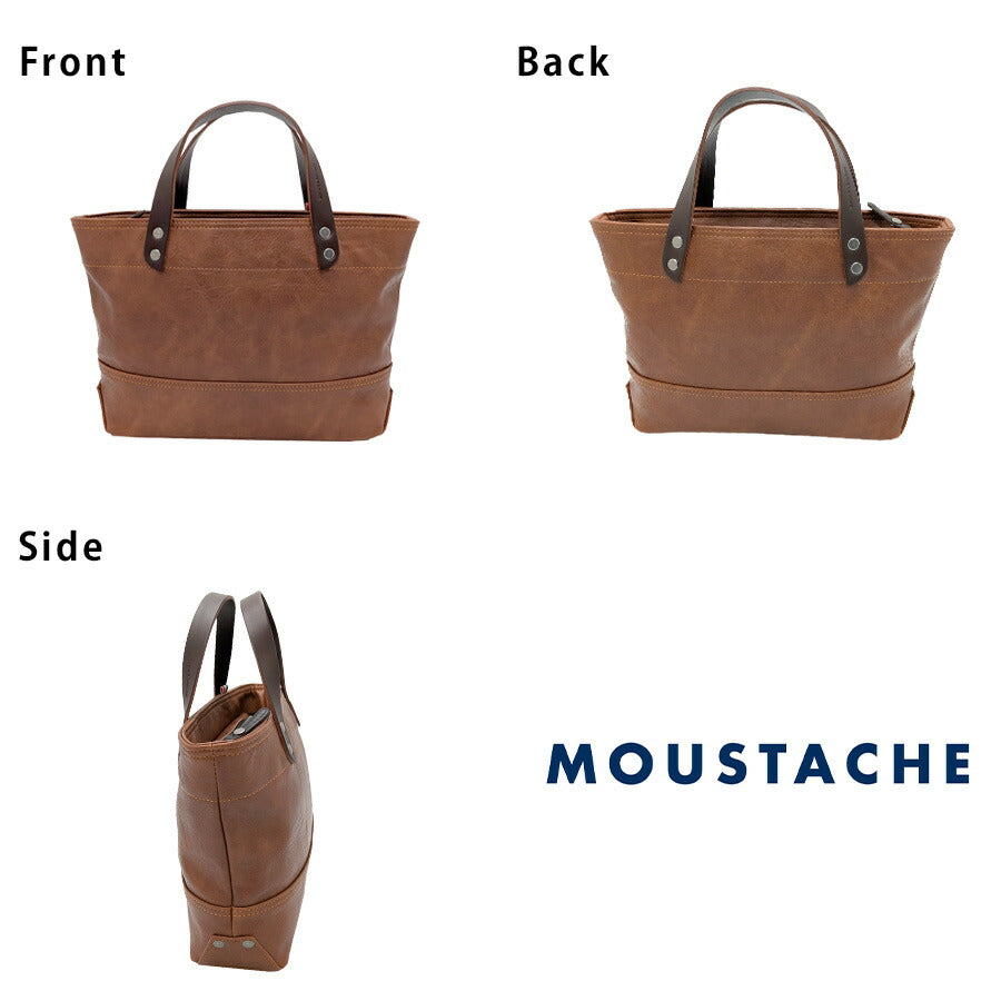 【MOUSTACHE】vye4809 トートバッグ 手持ち 鞄 カバン かばん 小さめ 普段使い 使いやすい シンプル おしゃれ 軽量 メンズ プレゼント ギフト 父の日 ブラック