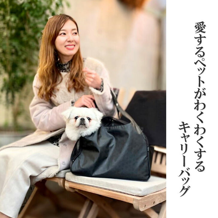【当店オリジナルエコバッグプレゼント中！】【ヤマト屋】 NV151 ラビラビヌーボ N266 YAM-T わくわくキャリー 日本製 軽量 撥水 丸洗い 洗濯 手洗い ナイロン ポケット 黒 ブラック ペット ワンちゃん 犬 お散歩 お出かけ キャリーバッグ おすすめ