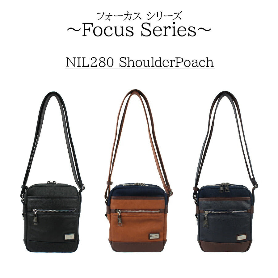【NICOLE】NIL280 フォーカス ポーチ 斜め掛け メンズ かばん カバン 鞄 バッグ ショルダー シンプル ニコル ブラック キャメル ネイビー 使いやすい かっこいい おしゃれ お出かけ 普段使い 日常 大人 父の日 敬老の日