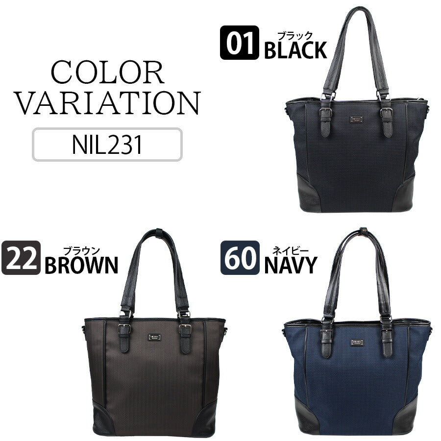 【正規取扱店】NICOLE ニコル ニューアーバン シリーズ NIL231 トートバッグ ショルダーバッグ 2way 大容量 ブランド おすすめ おしゃれ シンプル 黒 ブラック 紺 ネイビー 合皮 サフィアーノ調 トレンド 送料無料 プレゼント