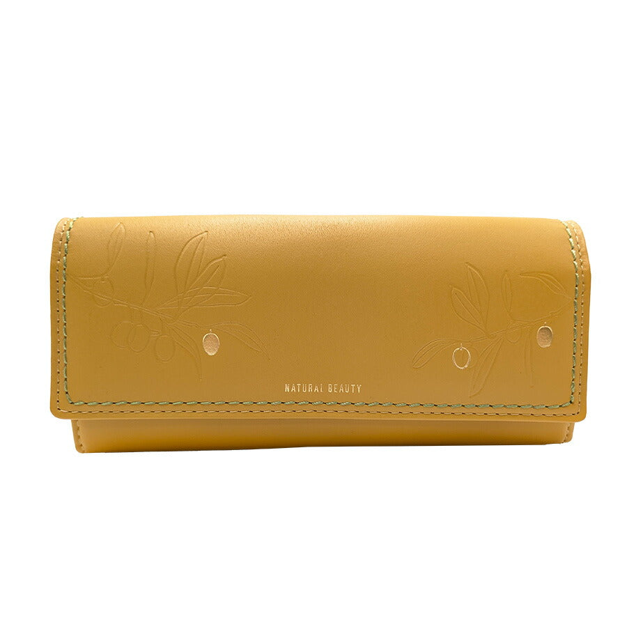 【NATURAL BEAUTY】70232 アテナ かぶせ長財布 レディース ウォレット 財布 サイフ さいふ 牛革 ナチュラルビューティー シンプル チョコ マスタード オーク 使いやすい 普段使い おしゃれ ギフト プレゼント