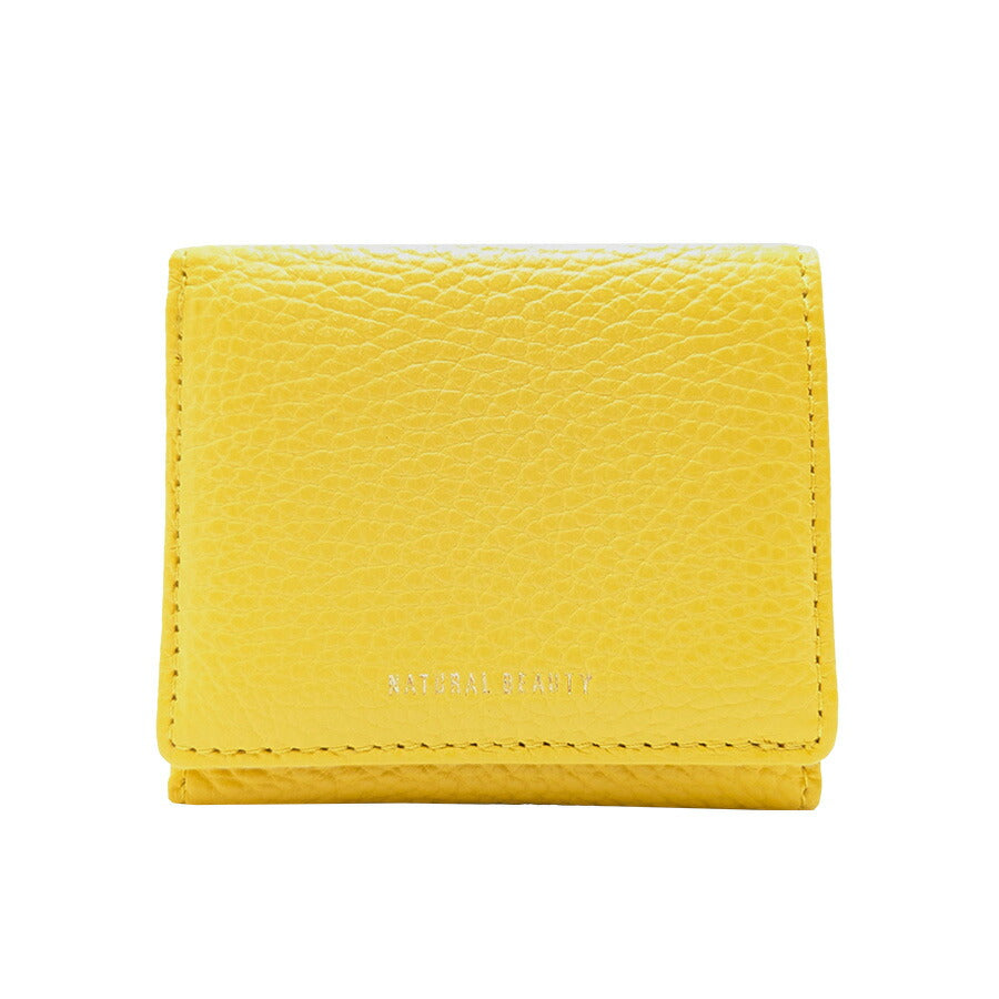 【NATURAL BEAUTY】70237 セレネ 三つ折り財布 レディース ウォレット 財布 サイフ さいふ 牛革 シンプル ナチュラルビューティー ブラック ブルー グリーン アイボリー イエロー オレンジ チャコールグレー オーク ローズピンク 普段使い