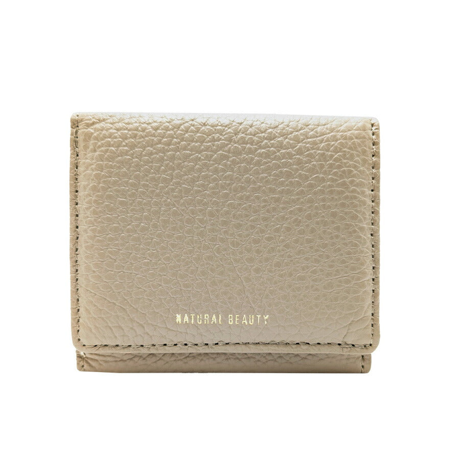 【NATURAL BEAUTY】70237 セレネ 三つ折り財布 レディース ウォレット 財布 サイフ さいふ 牛革 シンプル ナチュラルビューティー ブラック ブルー グリーン アイボリー イエロー オレンジ チャコールグレー オーク ローズピンク 普段使い