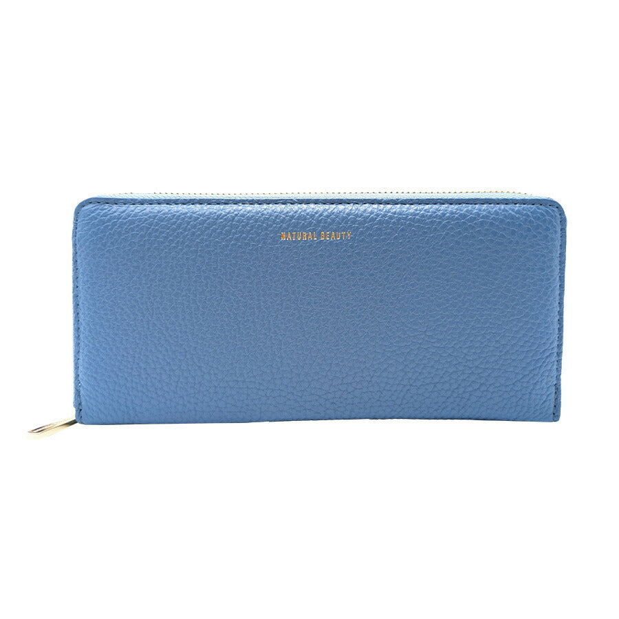 【NATURAL BEAUTY】70238 セレネ ラウンド長財布 レディース ウォレット 財布 サイフ さいふ 牛革 シンプル ナチュラルビューティー ブラック ブルー グリーン アイボリー イエロー オレンジ チャコールグレー オーク ローズピンク