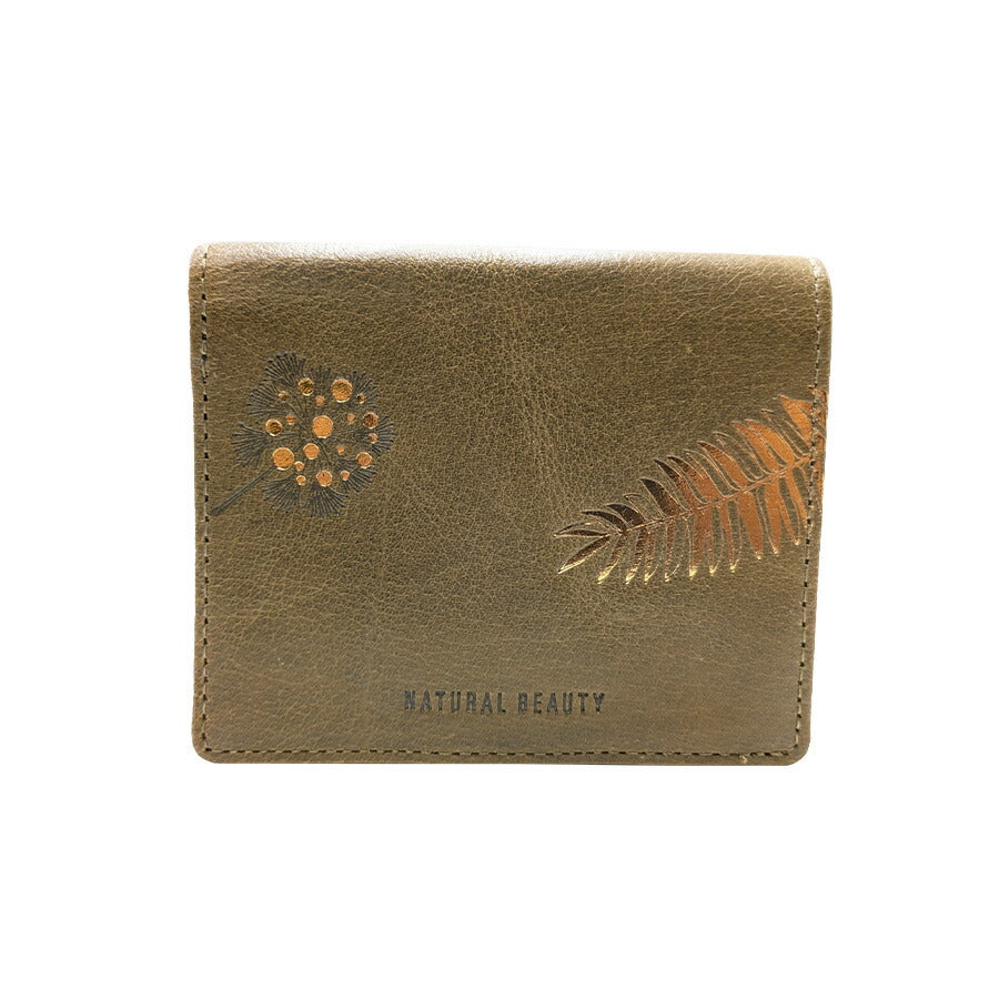 【NATURAL BEAUTY】70271 プリュネル 折り財布 レディース ウォレット 財布 サイフ さいふ 牛革 シンプル ナチュラルビューティー ネイビー カーキ オレンジ オーク 使いやすい 普段使い