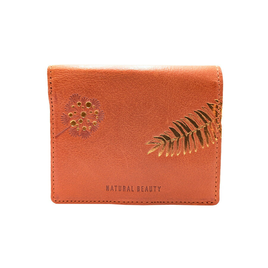 【NATURAL BEAUTY】70271 プリュネル 折り財布 レディース ウォレット 財布 サイフ さいふ 牛革 シンプル ナチュラルビューティー ネイビー カーキ オレンジ オーク 使いやすい 普段使い
