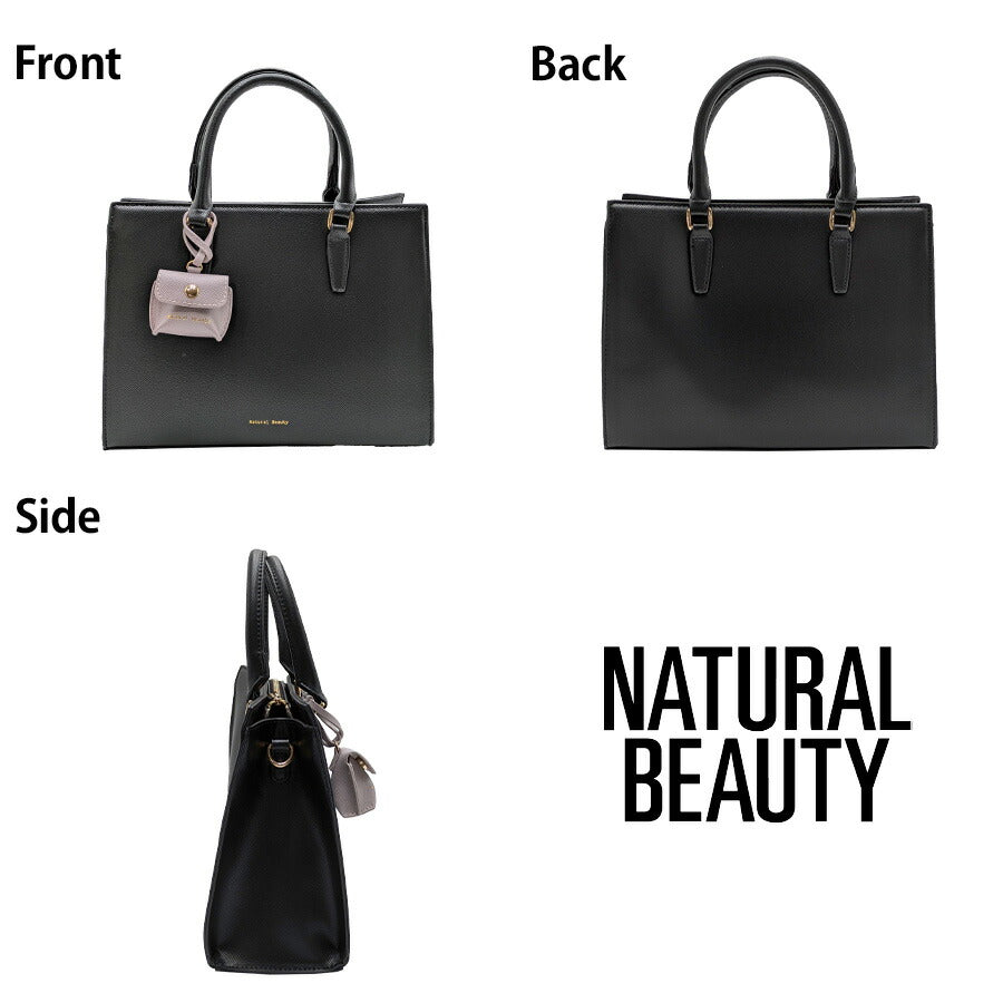 【NATURAL BEAUTY】 71162 ハンドバッグ 手持ち かばん ブランド 通勤 通学 普段使い お出かけ ナチュラルビューティ バイカラー ポーチ付き プレゼント