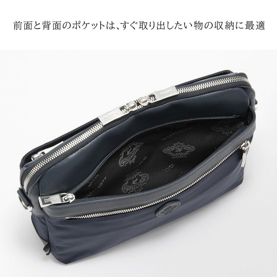 【Orobianco】92952 ソロペルテ 横型ショルダーバッグ 斜め掛け 普段使い 使いやすい 大容量 カジュアル シンプル 牛革 メンズ プレゼント ギフト ブラック