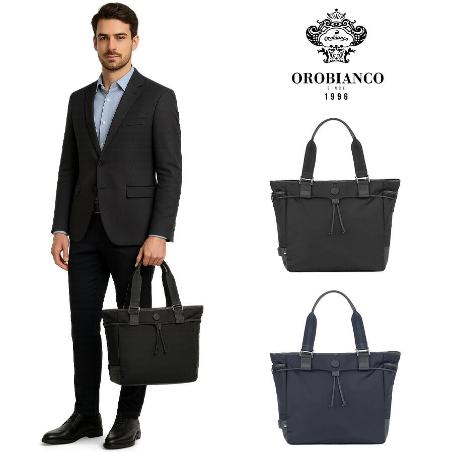 【Orobianco】92963 ソロペルテ トートバッグ 手持ち ビジネス 通勤 普段使い 使いやすい 大容量 カジュアル シンプル 牛革 メンズ プレゼント ギフト ブラック