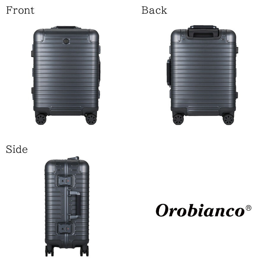 【Orobianco】93142 モヴェンツァ スーツケース 36L 3-5泊 キャリーケース 大容量 出張 旅行 宿泊 ラゲージタグ ユニセックス プレゼント ギフト シルバー