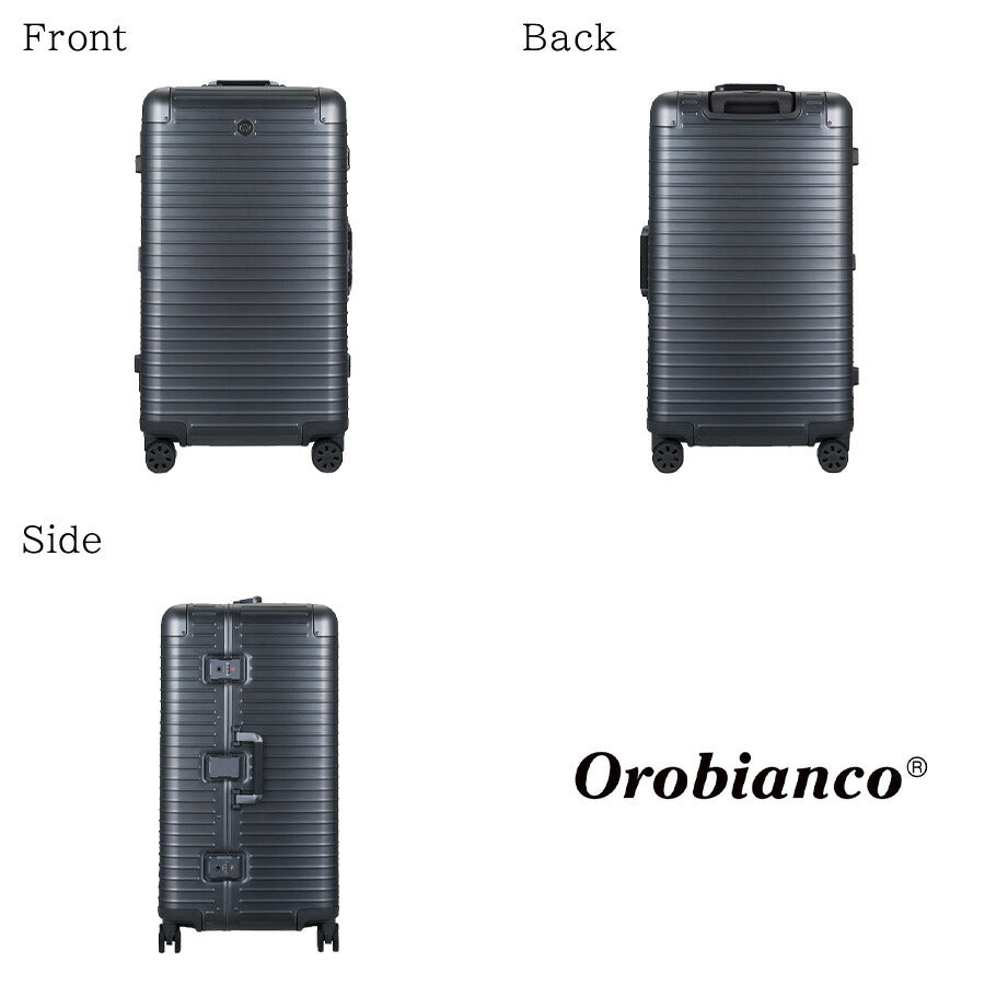 【Orobianco】93144 モヴェンツァ スーツケース 98L 7-10泊 キャリーケース 大容量 出張 旅行 宿泊 ラゲージタグ ユニセックス プレゼント ギフト シルバー