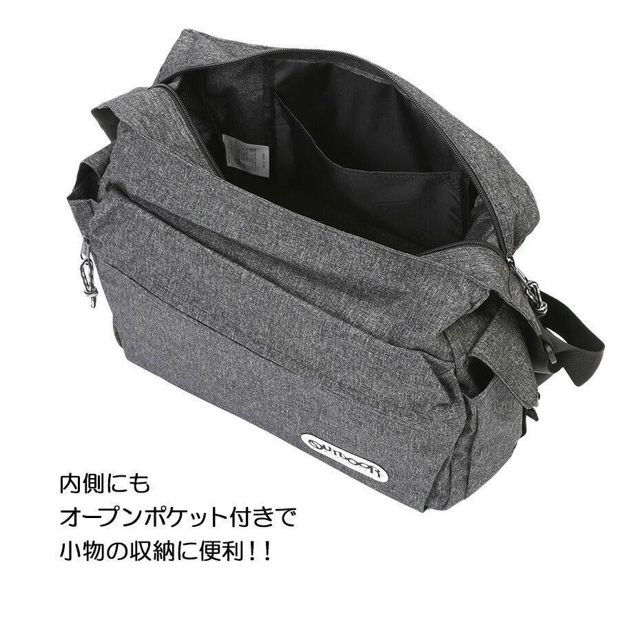 【OUTDOOR PRODUCTS】61512 マザーショルダーバッグ 斜め掛け かばん カバン 鞄 バッグ シンプル アウトドアプロダクツ ブラック グレー ベージュ ワイン ネイビー 使いやすい かわいい おしゃれ 普段使い 大容量 ユニセックス