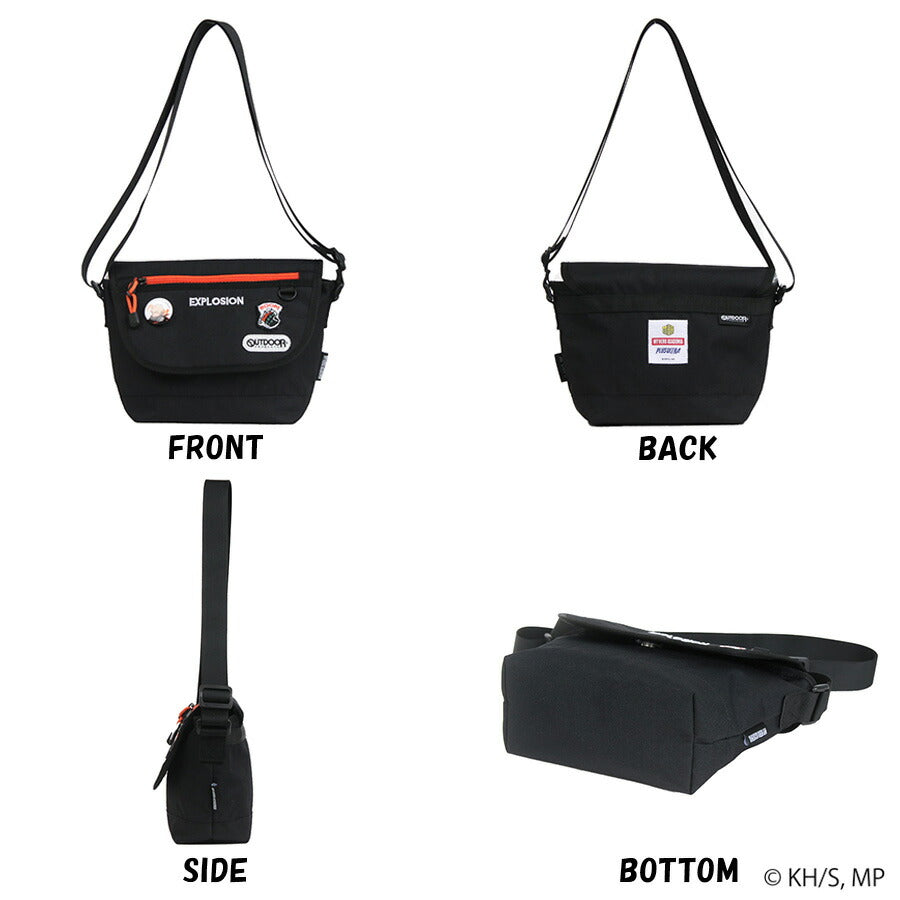 【レターパック配送/時間指定不可】【outdoor products】ha02 僕のヒーローアカデミア 缶バッチ付きフラップショルダー 緑谷出久 爆豪勝己 轟焦凍 死柄木弔
