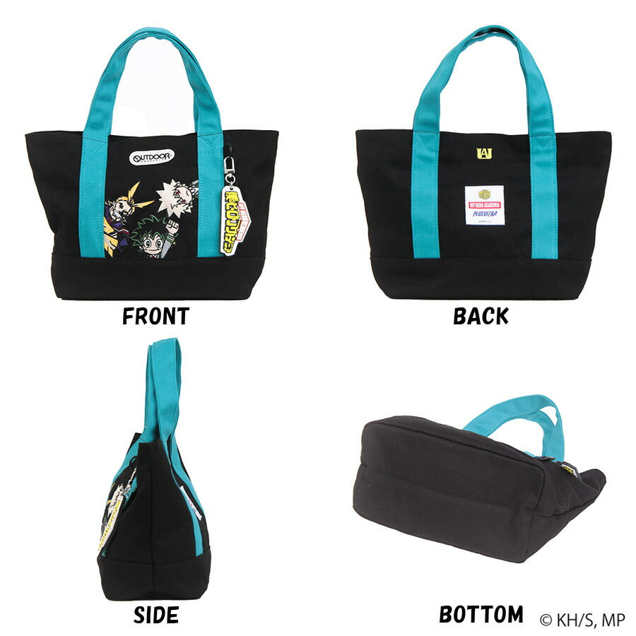 【クリックポスト/時間指定不可】【outdoor products】ha04 僕のヒーローアカデミア キーホルダー付きミニキャラトート 手持ち  アニメ ヒロアカ ブラック
