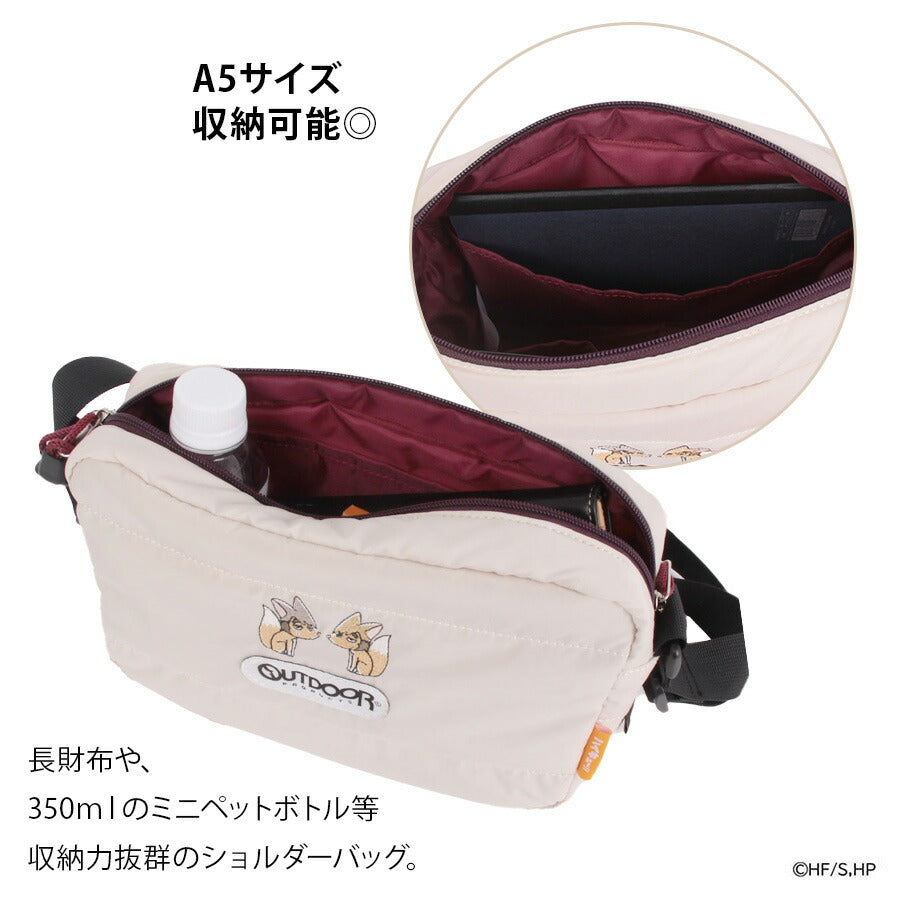 【OUTDOOR PRODUCTS】ODHQ41 ハイキュー ボンディングショルダーバッグ アウトドアプロダクツ 烏野高校/ブラック 音駒高校/レッド 稲荷崎高校/アイボリー 使いやすい 普段使い 日常 ユニセックス コラボ キャラクター
