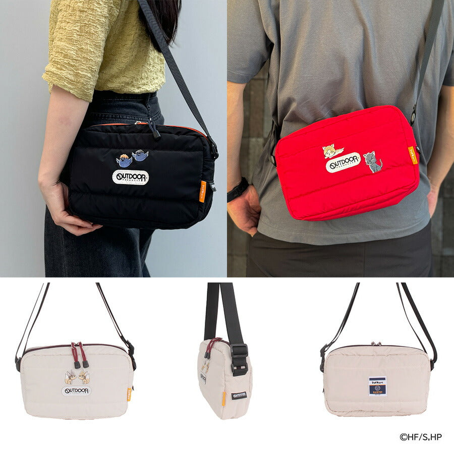 【OUTDOOR PRODUCTS】ODHQ41 ハイキュー ボンディングショルダーバッグ アウトドアプロダクツ 烏野高校/ブラック 音駒高校/レッド 稲荷崎高校/アイボリー 使いやすい 普段使い 日常 ユニセックス コラボ キャラクター