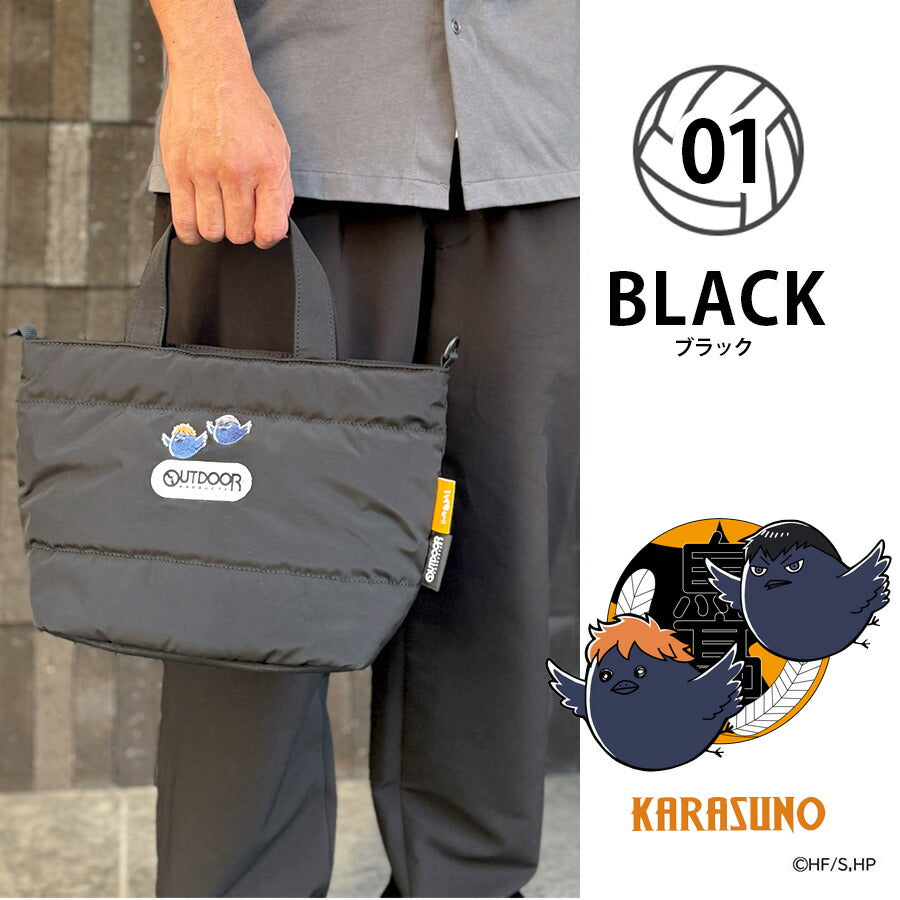 【OUTDOOR PRODUCTS】ODHQ42 ハイキュー ボンディンミニトートバッグ アウトドアプロダクツ 烏野高校/ブラック 音駒高校/レッド 稲荷崎高校/アイボリー 使いやすい 普段使い 日常 ユニセックス コラボ キャラクター