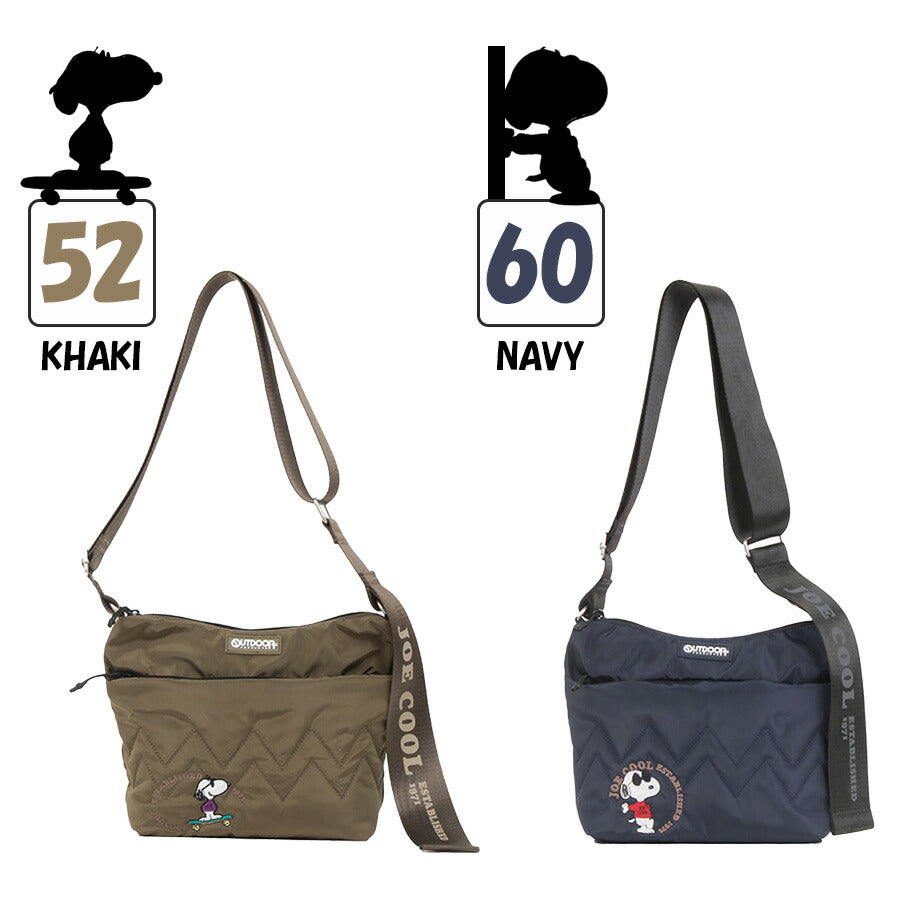 【OUTDOOR PRODUCTS】ODB022 ピーナッツ ミニショルダーバッグ レディース かばん 鞄 カバン バッグ アウトドアプロダクツ ブラック ベージュ カーキ ネイビー スヌーピー コラボ 使いやすい 普段使い おしゃれ かわいい