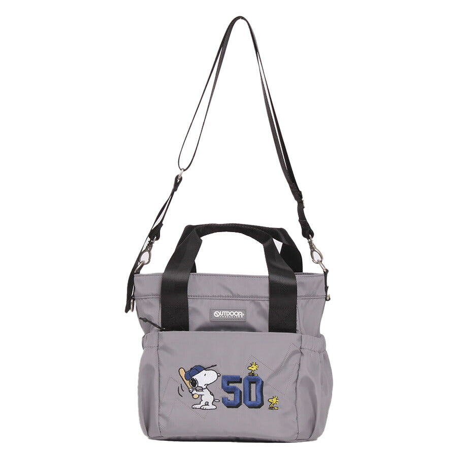 【outdoor products】 odb026 ピーナッツ 2WAYトートバッグM 斜め掛け かばん バッグ キャラクター コラボ スヌーピー ユニセックス ギフト プレゼント ブラック