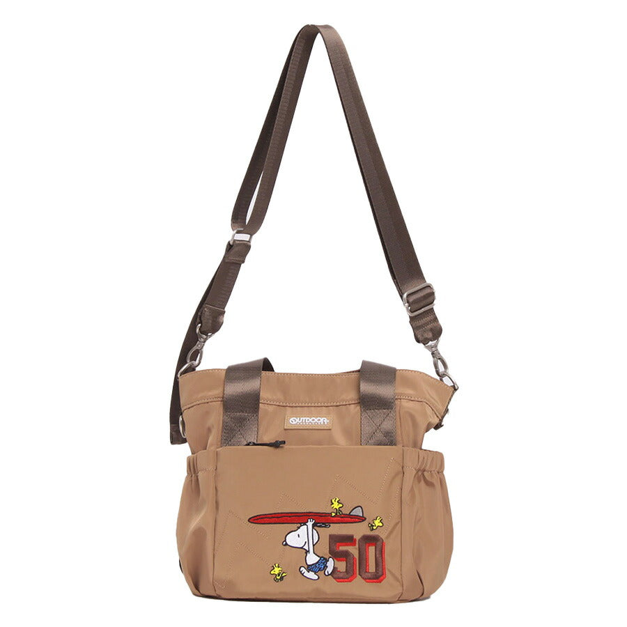 【outdoor products】 odb026 ピーナッツ 2WAYトートバッグM 斜め掛け かばん バッグ キャラクター コラボ スヌーピー ユニセックス ギフト プレゼント ブラック