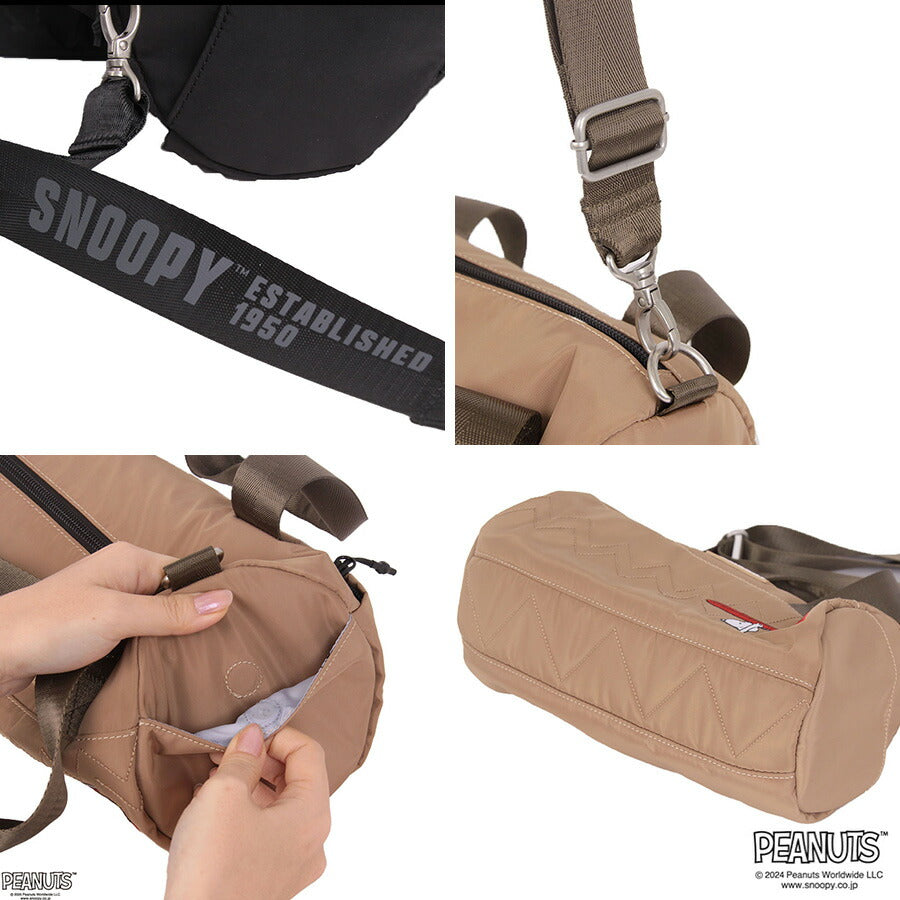 【クリックポスト/時間指定不可】【outdoor products】 odb027 ピーナッツ ロールボストン 斜め掛け かばん コラボ スヌーピー ユニセックス ギフト ブラック