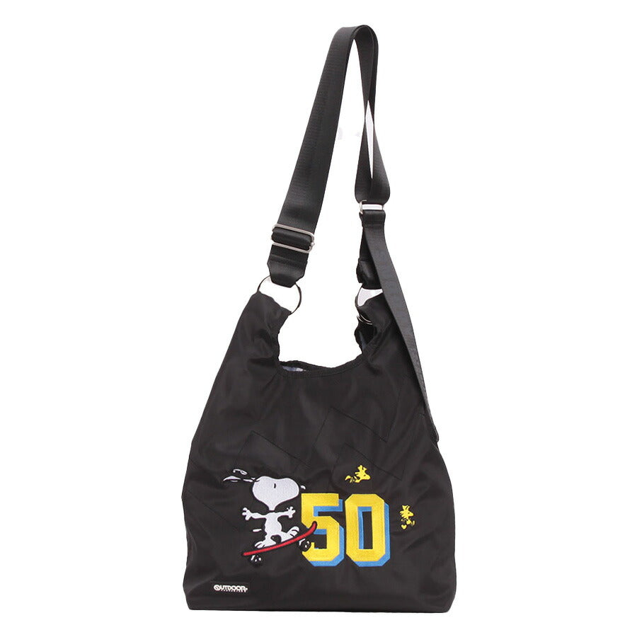 【outdoor products】 odb028 ピーナッツ 2WAYショルダー 斜め掛け かばん バッグ キャラクター コラボ スヌーピー ユニセックス ギフト プレゼント ブラック
