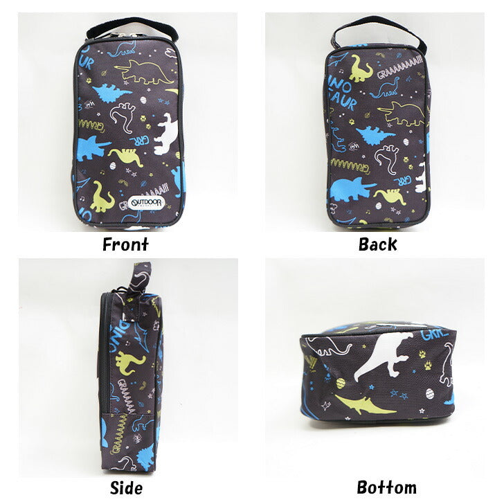 【レターパック配送/時間指定不可】OUTDOOR PRODUCTS アウトドア キッズ シューズバッグ OUT-503 靴入れ 入学準備 新学期 入学 入園 お祝い 1年生 年少 年中 年長 プレゼント 恐竜柄 アルファベット ドット柄 女の子 男の子 子供 24cmまで対応 かわいい おしゃれ 目印