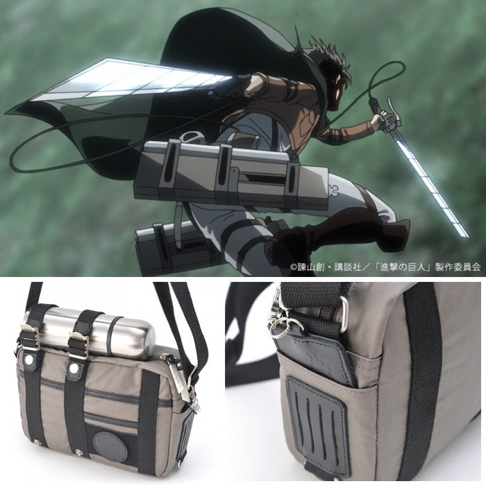 DEVICE 【進撃の巨人コラボ】DEVICE×進撃の巨人 立体機動ポーチ ブレードショルダー 進撃 コラボ 鞄 本革 ミリタリー 斜め掛け ミニショルダーOSH90078