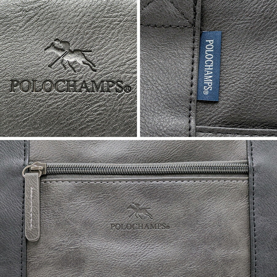 【POLO CHAMPS】 pcp107 トートバッグ 手持ち 鞄 かばん カバン バッグ 普段使い 使いやすい シンプル カジュアル メンズ 父の日 ギフト プレゼント ブラック